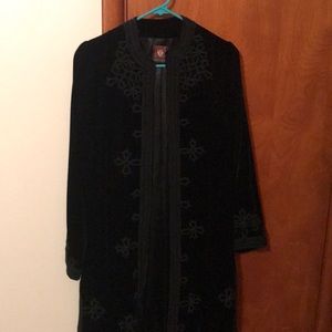 A-mazing embroidered black velvet coat